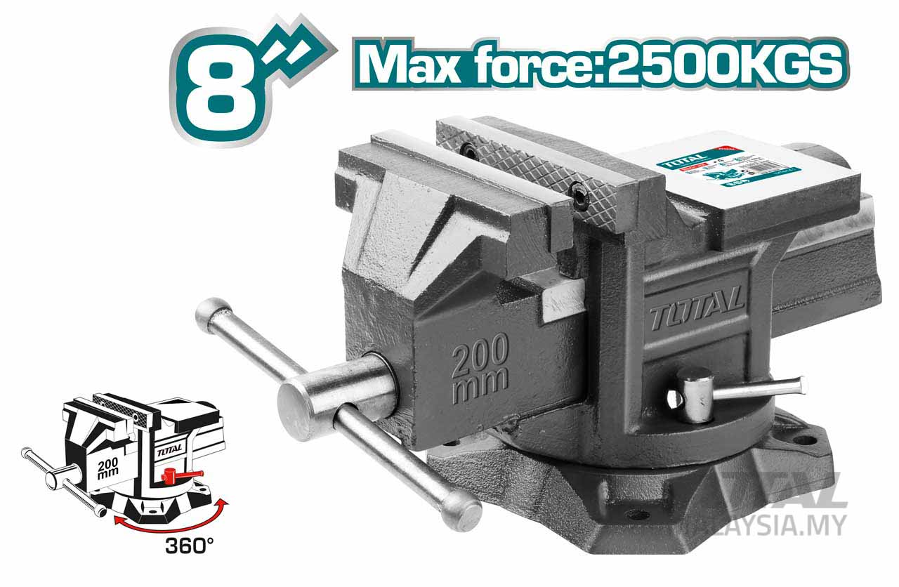 THT6186-1.jpg TOTAL BENCH VICE 8'' - 200mm (THT6186) - Image 1